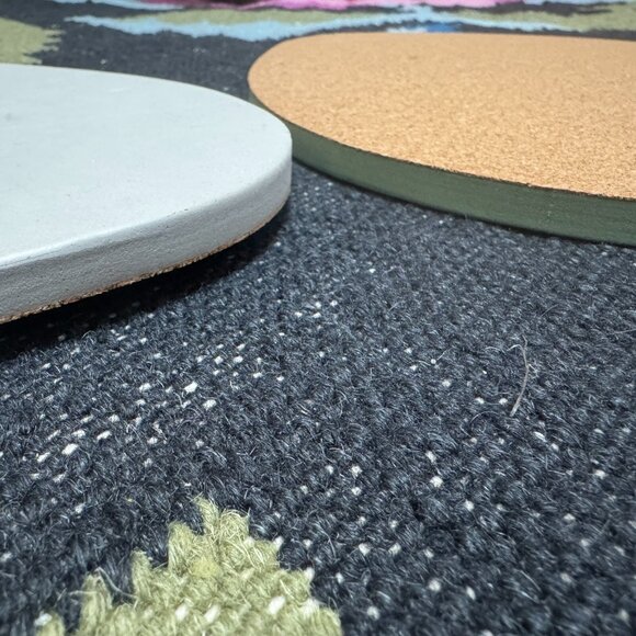 Corkboard Pebble Shape Wall Display, Set of 2, Green & Grey - Picture 6 of 12